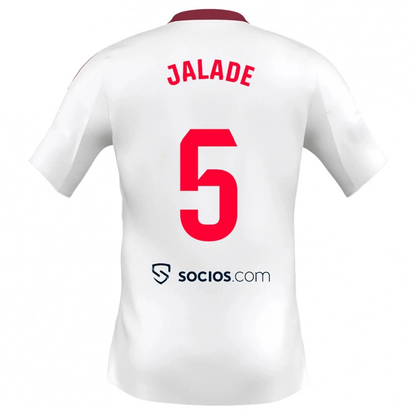 Danxen Niño Camiseta Robert Jalade #5 Blanco Rojo 1ª Equipación 2025/26 La Camisa México