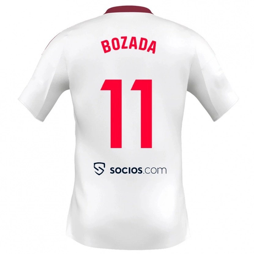 Danxen Niño Camiseta José Antonio Bozada #11 Blanco Rojo 1ª Equipación 2025/26 La Camisa México