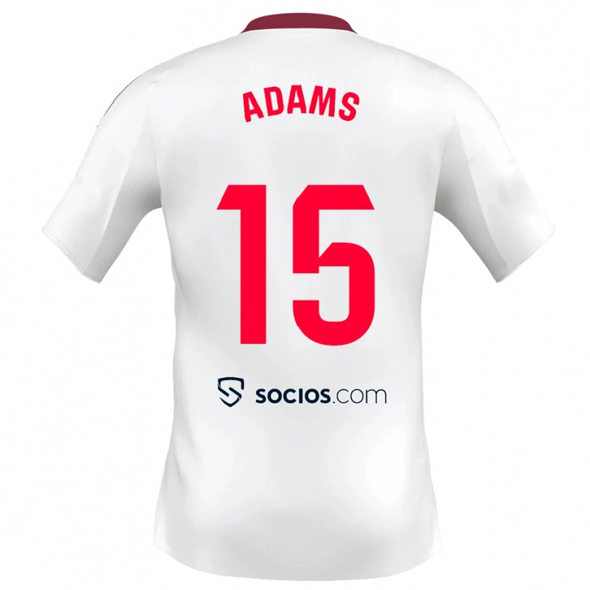 Danxen Niño Camiseta Akor Adams #15 Blanco Rojo 1ª Equipación 2025/26 La Camisa México