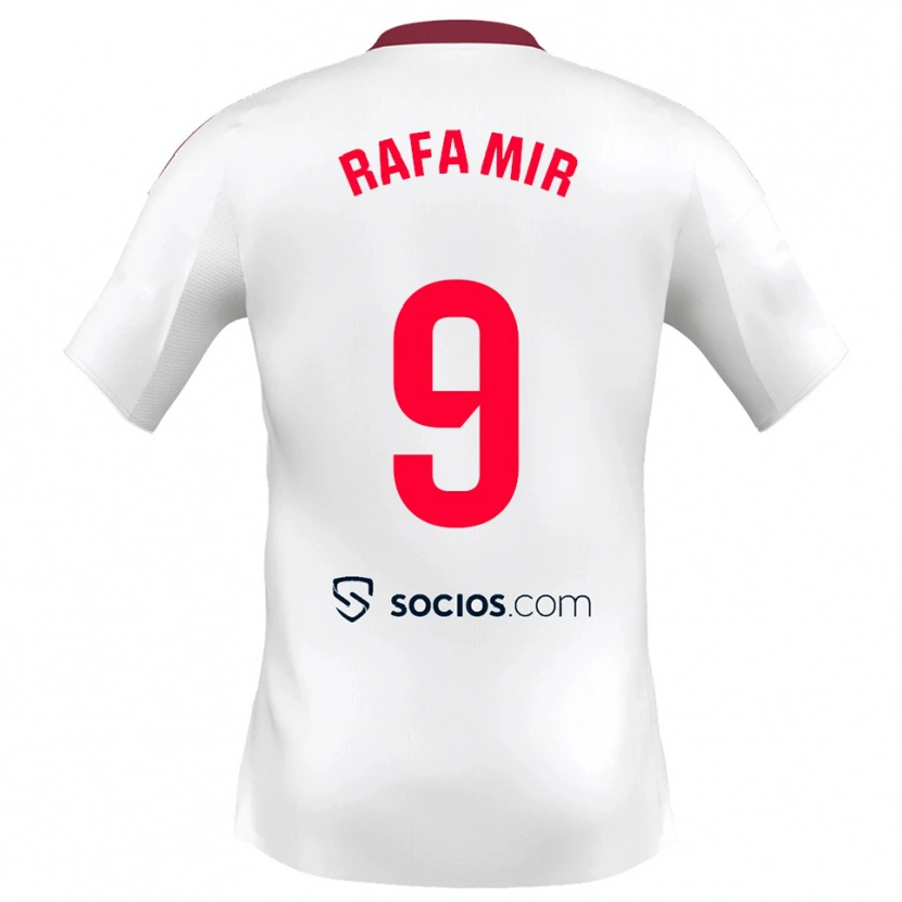 Danxen Niño Camiseta Rafa Mir #9 Blanco Rojo 1ª Equipación 2025/26 La Camisa México