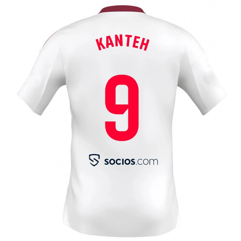 Danxen Niño Camiseta Fatoumata Kanteh I Cham #9 Blanco Rojo 1ª Equipación 2025/26 La Camisa México