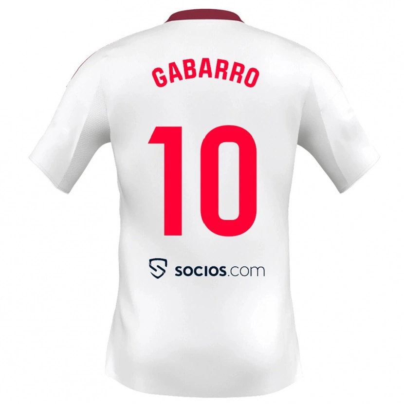 Danxen Niño Camiseta María Inmaculada Gabarro Romero #10 Blanco Rojo 1ª Equipación 2025/26 La Camisa México