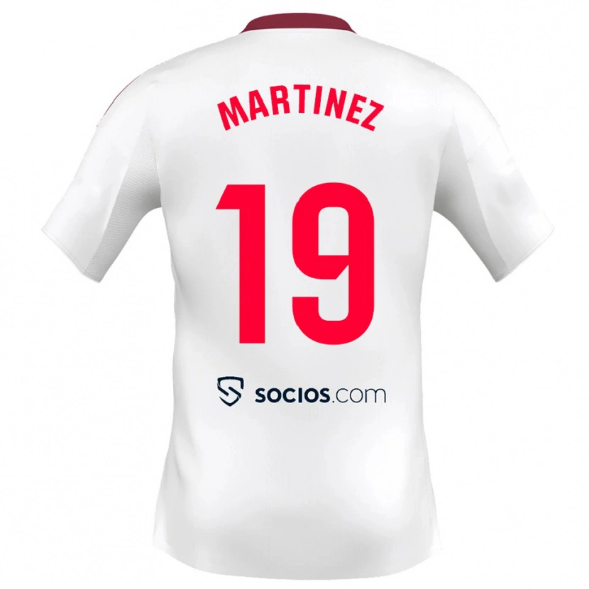 Danxen Niño Camiseta Gabri Martinez #19 Blanco Rojo 1ª Equipación 2025/26 La Camisa México