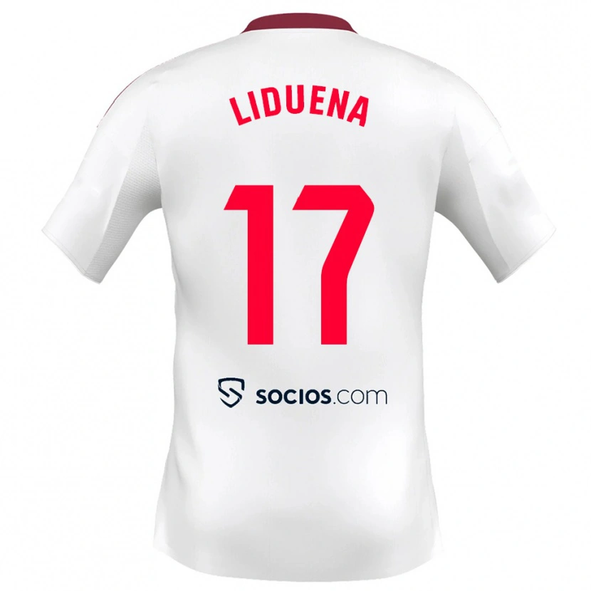 Danxen Niño Camiseta Daniel Lidueña #17 Blanco Rojo 1ª Equipación 2025/26 La Camisa México