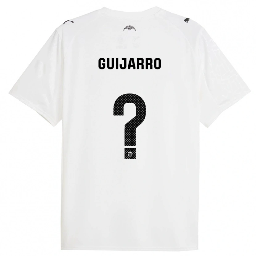 Danxen Niño Camiseta Hugo Guijarro #0 Blanco Negro 1ª Equipación 2025/26 La Camisa México