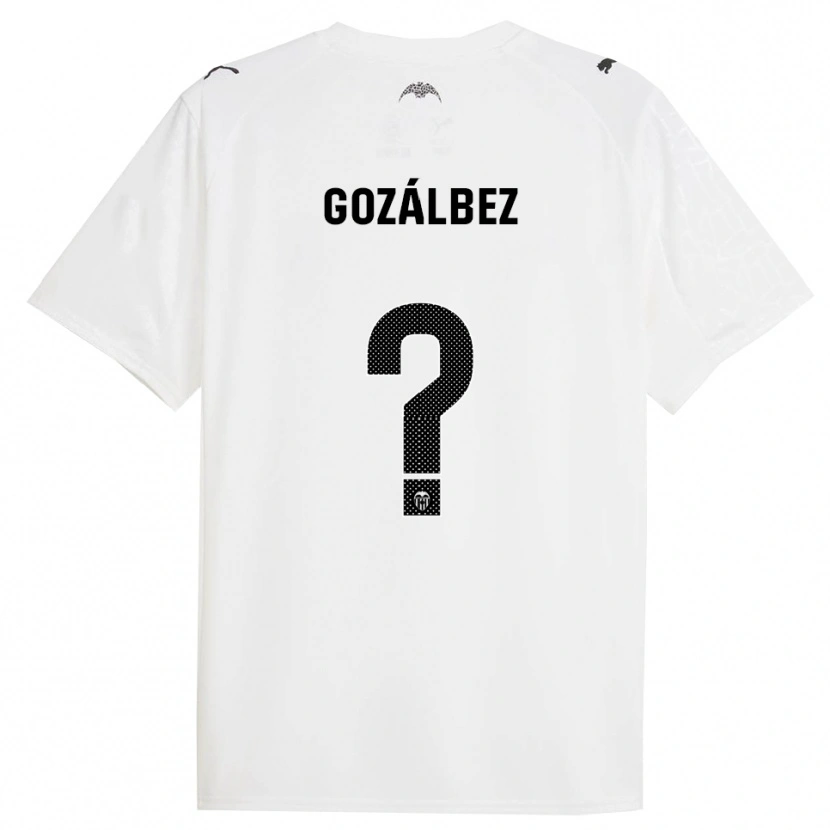Danxen Niño Camiseta Pablo Gozálbez #0 Blanco Negro 1ª Equipación 2025/26 La Camisa México