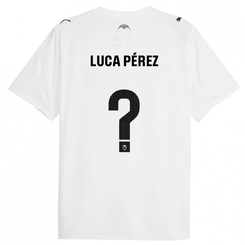 Danxen Niño Camiseta Simón Luca Pérez #0 Blanco Negro 1ª Equipación 2025/26 La Camisa México
