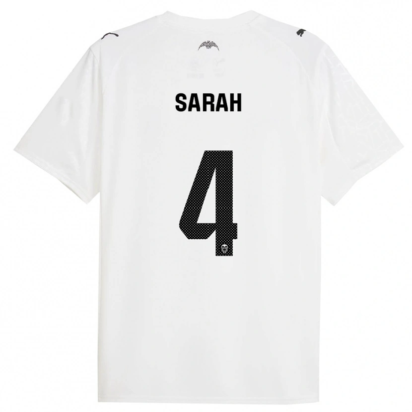 Danxen Niño Camiseta Sarah Hagg #4 Blanco Negro 1ª Equipación 2025/26 La Camisa México