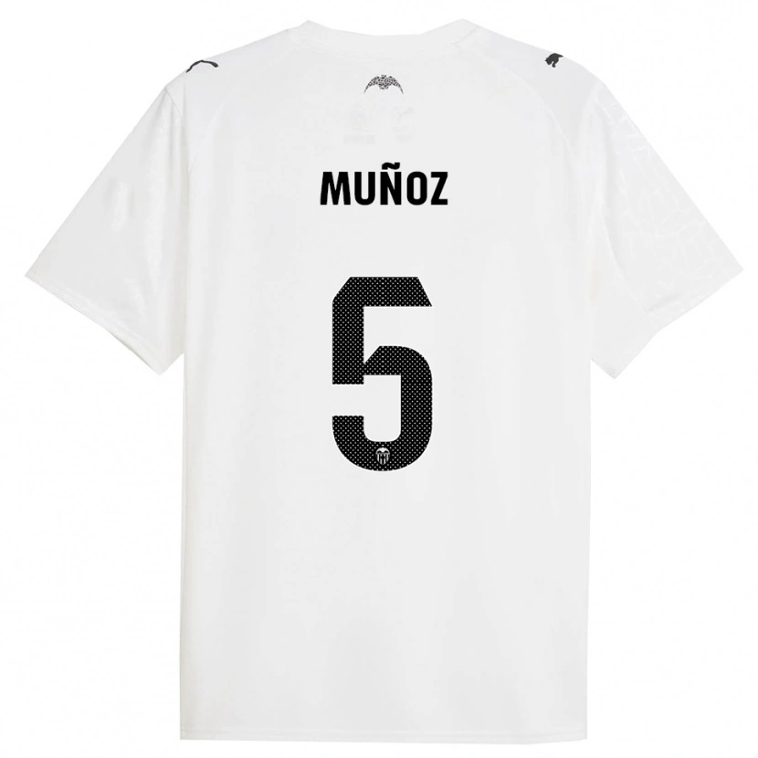 Danxen Niño Camiseta Iván Muñoz #5 Blanco Negro 1ª Equipación 2025/26 La Camisa México