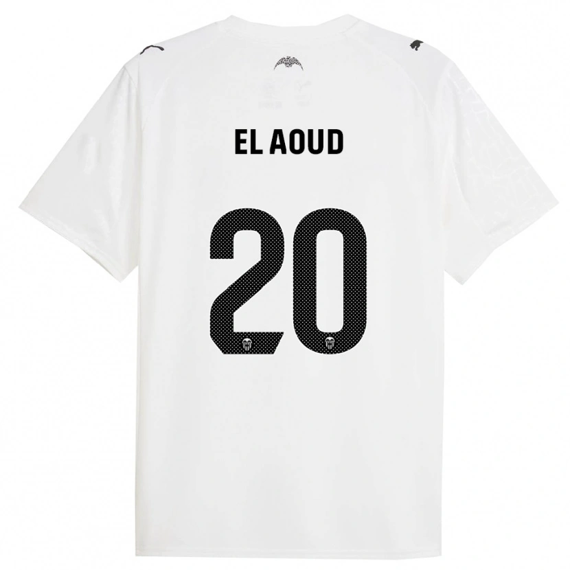 Danxen Niño Camiseta Ismail El Aoud #20 Blanco Negro 1ª Equipación 2025/26 La Camisa México