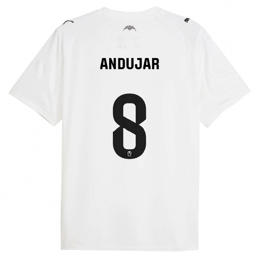 Danxen Niño Camiseta Candela Andujar #8 Blanco Negro 1ª Equipación 2025/26 La Camisa México