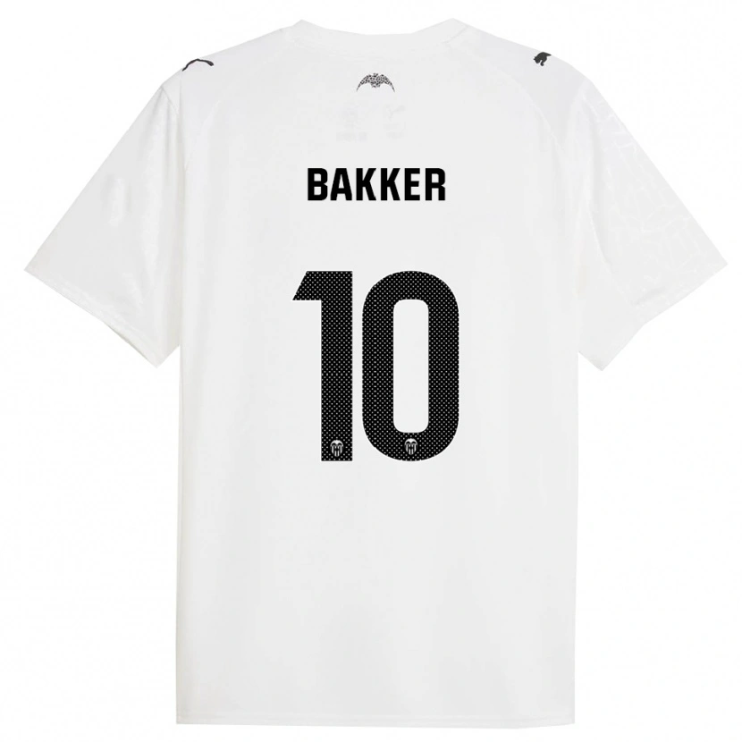 Danxen Niño Camiseta Linda Bakker #10 Blanco Negro 1ª Equipación 2025/26 La Camisa México