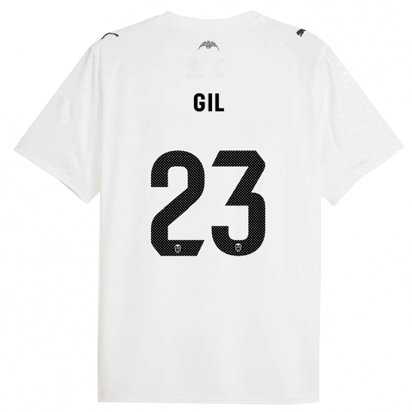 Danxen Niño Camiseta Elena Gil #23 Blanco Negro 1ª Equipación 2025/26 La Camisa México