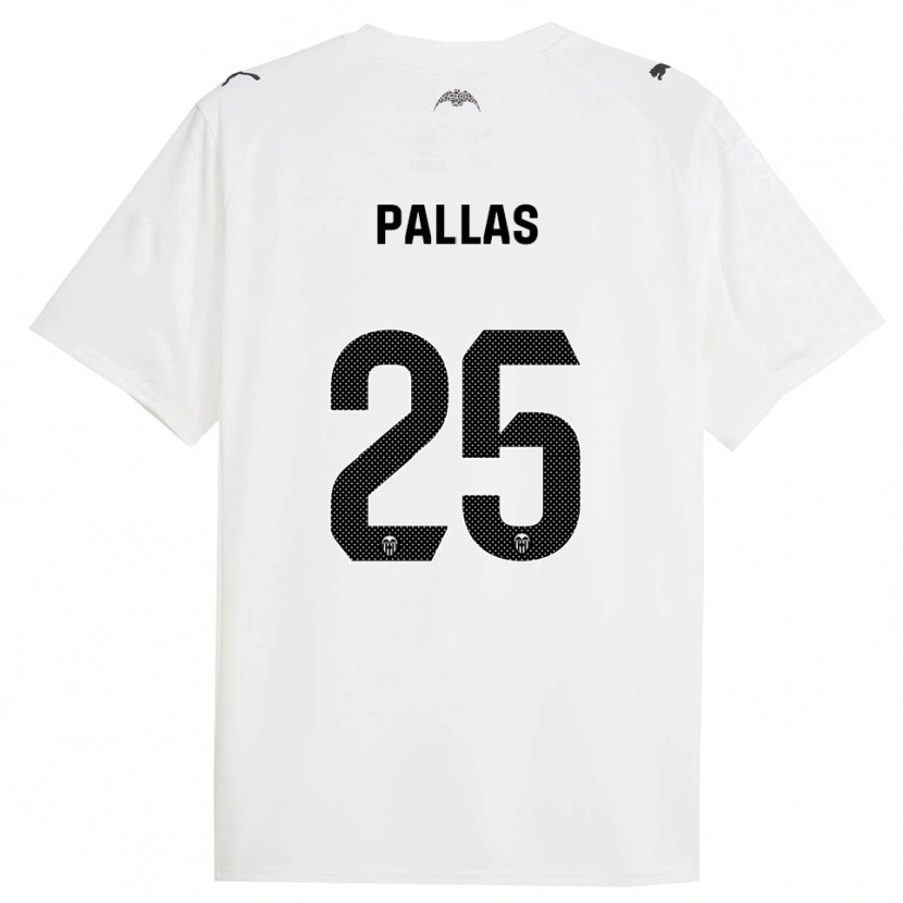 Danxen Niño Camiseta Nerea Pallas #25 Blanco Negro 1ª Equipación 2025/26 La Camisa México