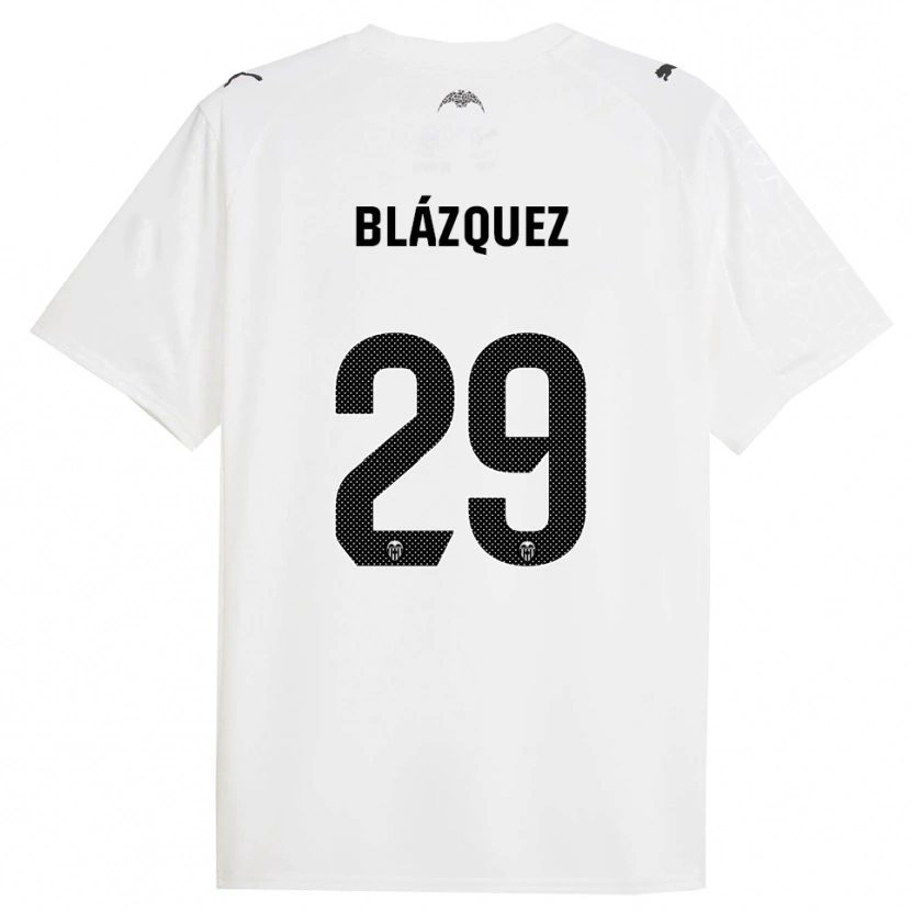 Danxen Niño Camiseta Aimar Blázquez #29 Blanco Negro 1ª Equipación 2025/26 La Camisa México
