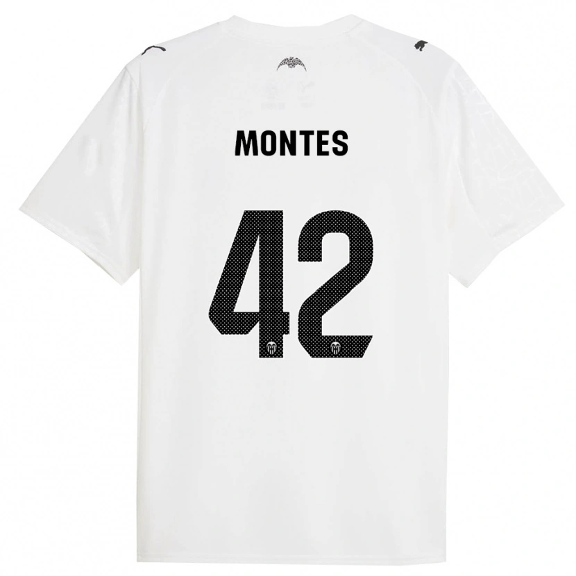 Danxen Niño Camiseta Jan Montes #42 Blanco Negro 1ª Equipación 2025/26 La Camisa México
