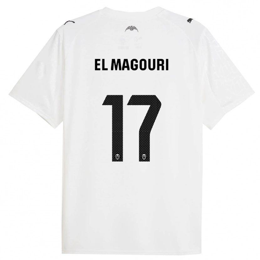 Danxen Niño Camiseta Anas El Magouri #17 Blanco Negro 1ª Equipación 2025/26 La Camisa México