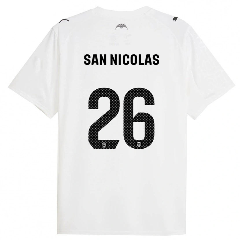 Danxen Niño Camiseta Olga San Nicolas #26 Blanco Negro 1ª Equipación 2025/26 La Camisa México