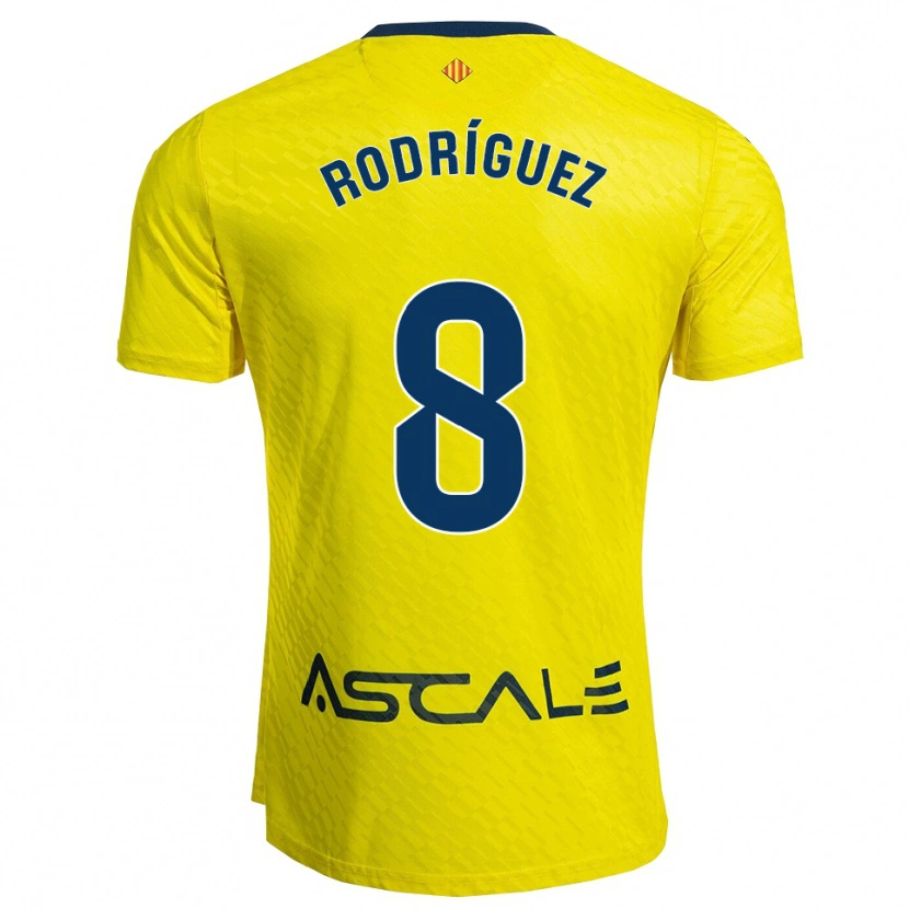 Danxen Niño Camiseta Unai Rodríguez #8 Amarillo Marino 1ª Equipación 2025/26 La Camisa México