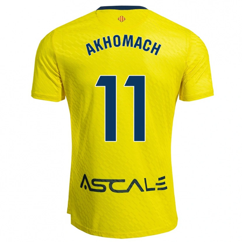 Danxen Niño Camiseta Ilias Akhomach #11 Amarillo Marino 1ª Equipación 2025/26 La Camisa México