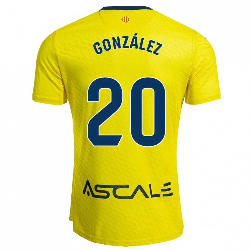 Danxen Niño Camiseta Marcos González #20 Amarillo Marino 1ª Equipación 2025/26 La Camisa México