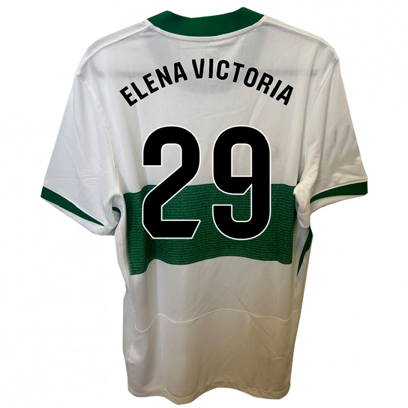 Danxen Niño Camiseta Elena Victoria Mas Berna #29 Blanco Verde 1ª Equipación 2025/26 La Camisa México