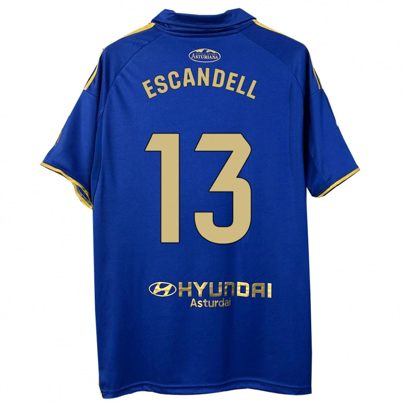 Danxen Niño Camiseta Aarón Escandell #13 Azul Oro 1ª Equipación 2025/26 La Camisa México