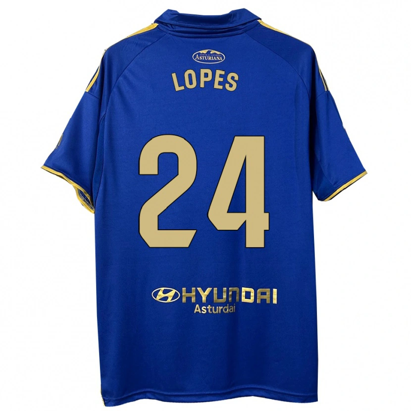 Danxen Niño Camiseta Marcos Lopes #24 Azul Oro 1ª Equipación 2025/26 La Camisa México