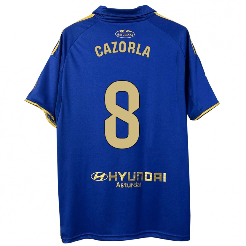Danxen Niño Camiseta Santi Cazorla #8 Azul Oro 1ª Equipación 2025/26 La Camisa México