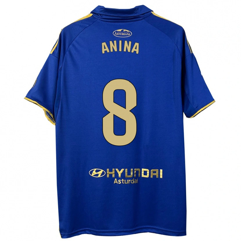Danxen Niño Camiseta Ana Menéndez García #8 Azul Oro 1ª Equipación 2025/26 La Camisa México