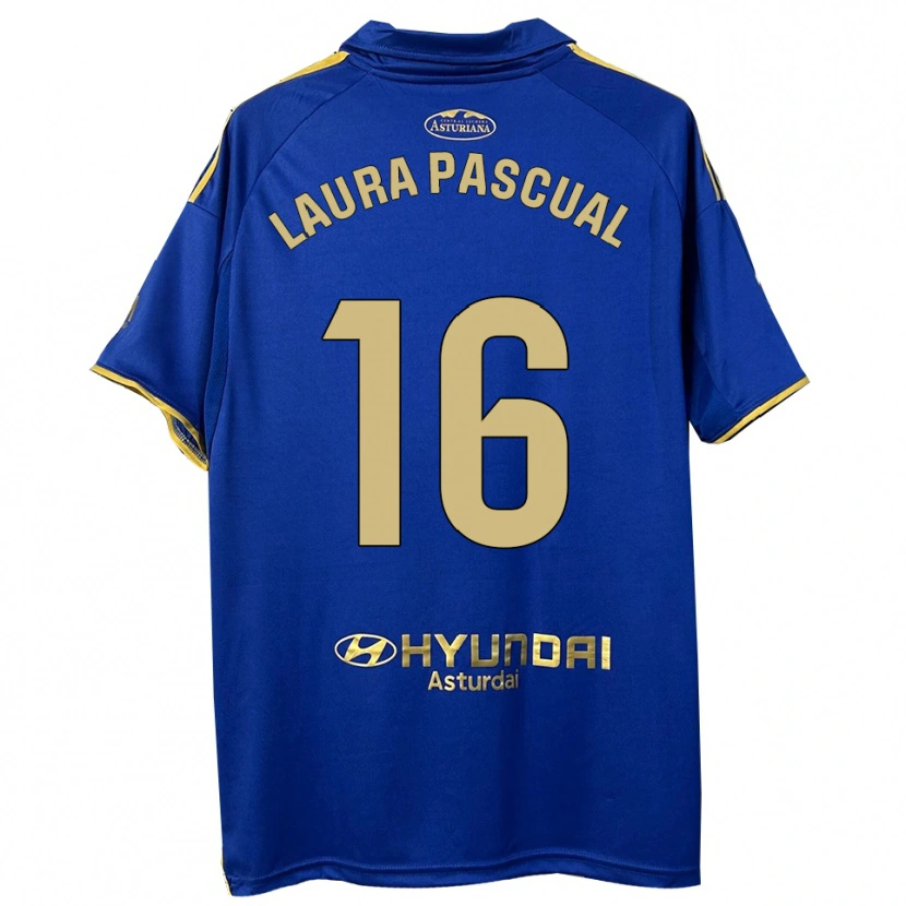 Danxen Niño Camiseta Laura Pascual #16 Azul Oro 1ª Equipación 2025/26 La Camisa México
