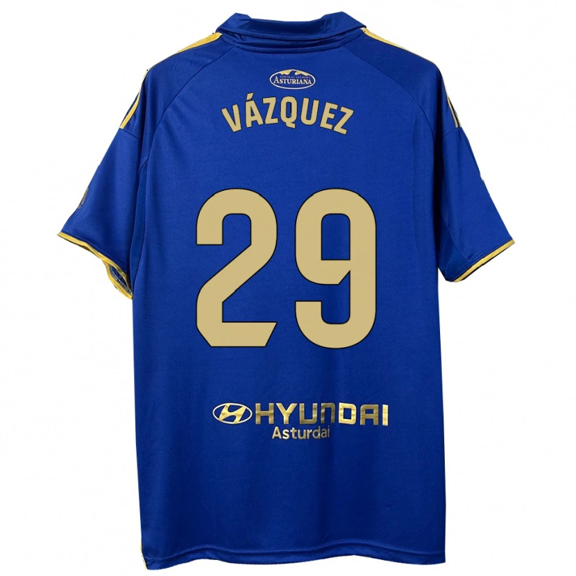 Danxen Niño Camiseta Jaime Vázquez #29 Azul Oro 1ª Equipación 2025/26 La Camisa México