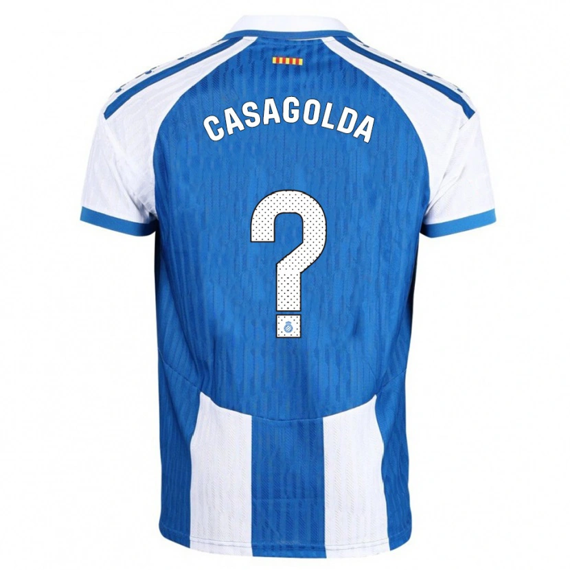 Danxen Niño Camiseta Pau Casagolda #0 Azul Blanco 1ª Equipación 2025/26 La Camisa México