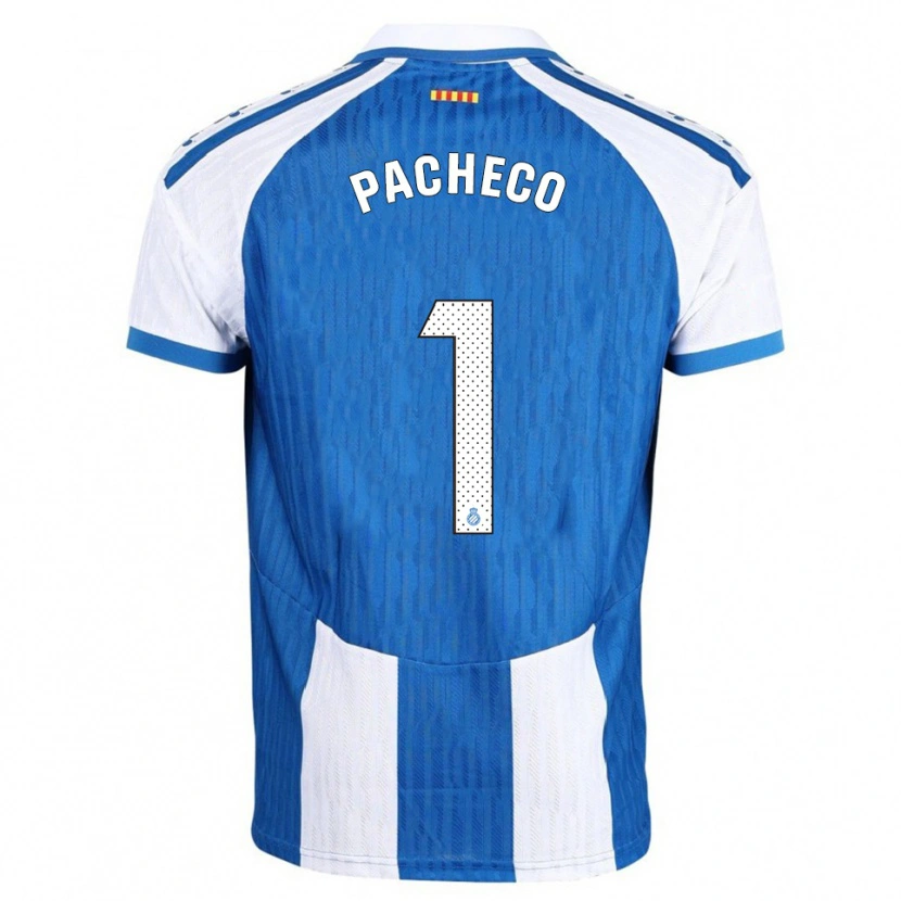 Danxen Niño Camiseta Álvaro Pacheco #1 Azul Blanco 1ª Equipación 2025/26 La Camisa México