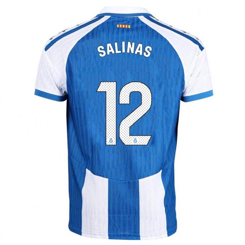 Danxen Niño Camiseta José Salinas #12 Azul Blanco 1ª Equipación 2025/26 La Camisa México