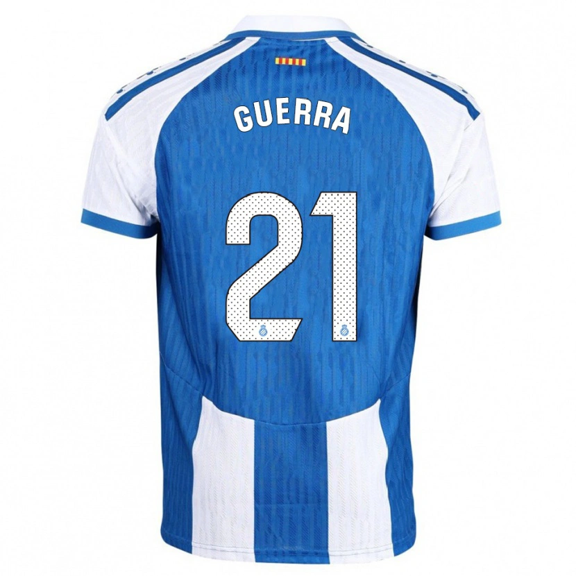 Danxen Niño Camiseta Julia Guerra Peiró #21 Azul Blanco 1ª Equipación 2025/26 La Camisa México