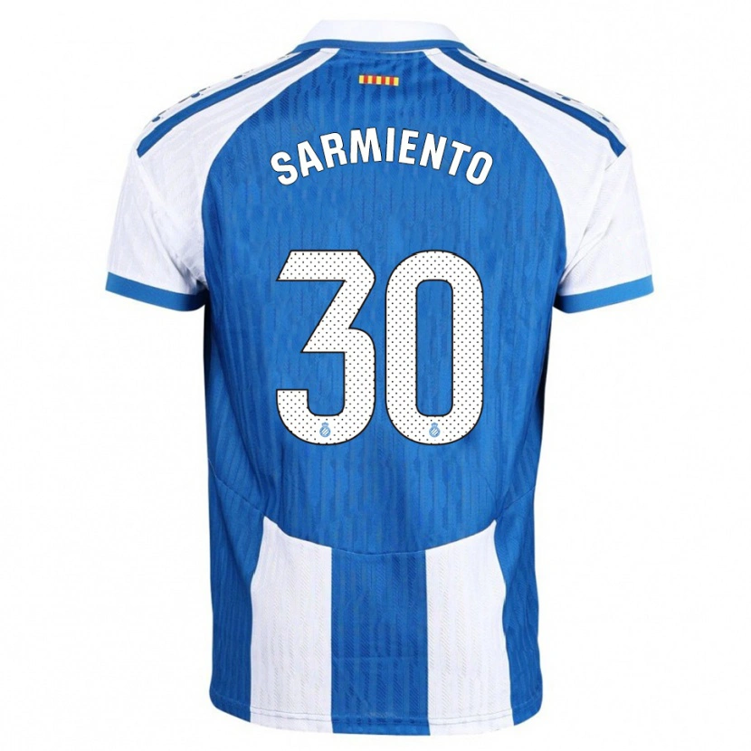 Danxen Niño Camiseta Izan Sarmiento #30 Azul Blanco 1ª Equipación 2025/26 La Camisa México