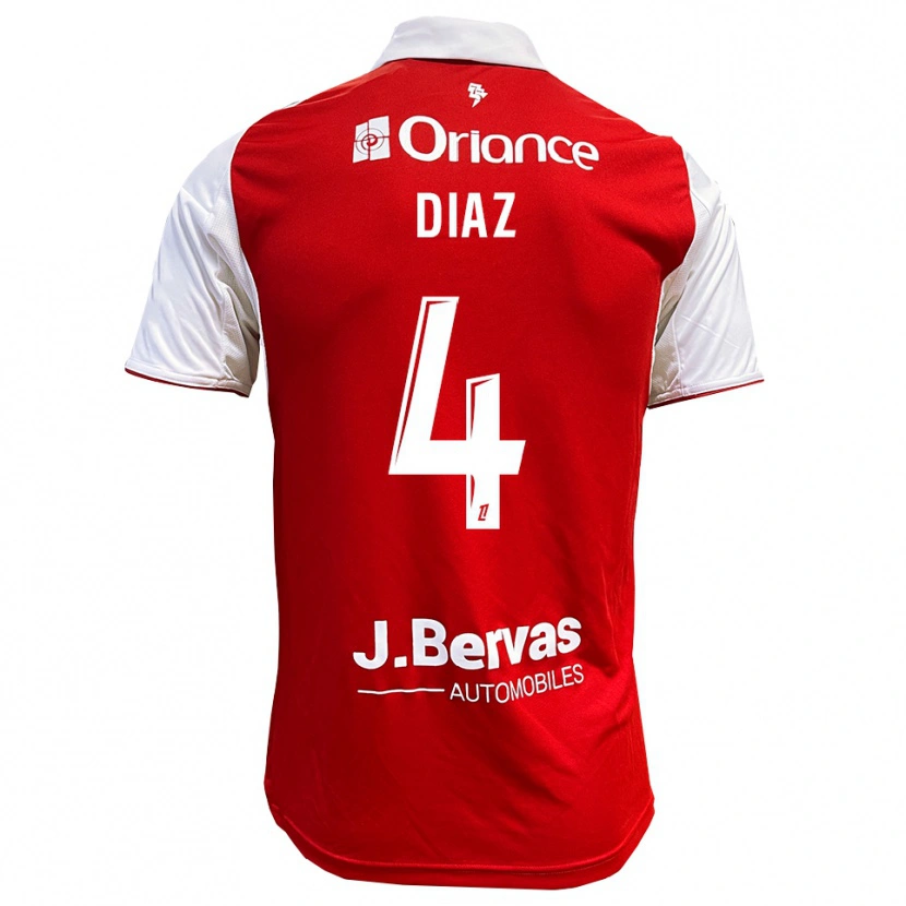 Danxen Niño Camiseta Junior Diaz #4 Rojo Blanco 1ª Equipación 2025/26 La Camisa México
