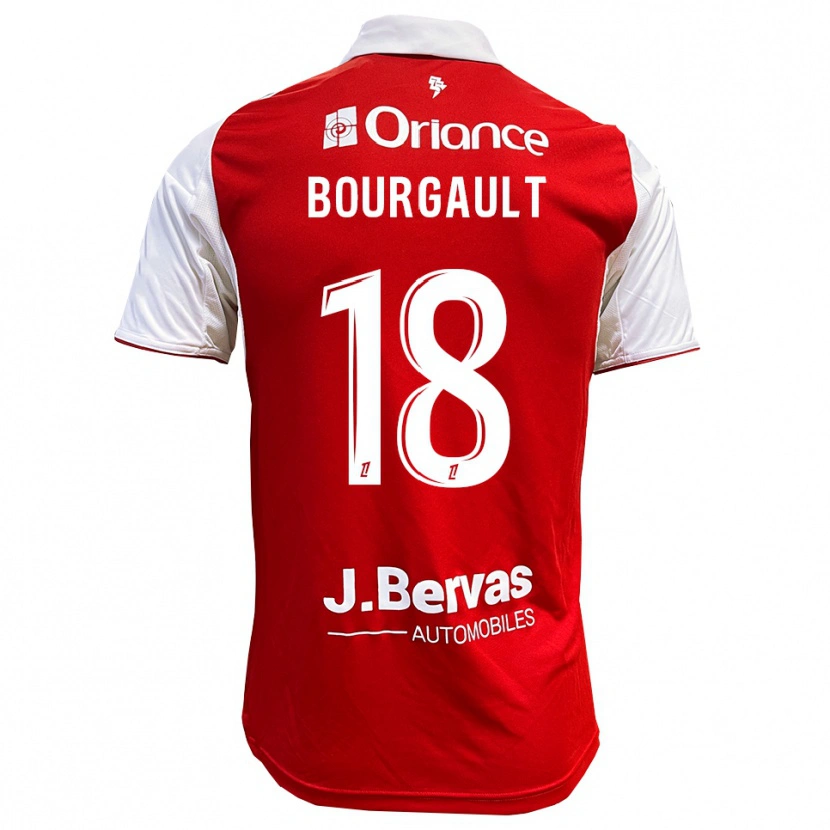 Danxen Niño Camiseta Justin Bourgault #18 Rojo Blanco 1ª Equipación 2025/26 La Camisa México
