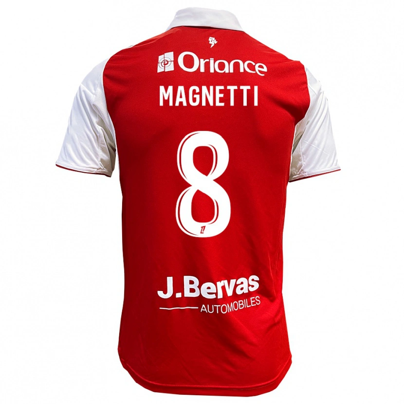 Danxen Niño Camiseta Hugo Magnetti #8 Rojo Blanco 1ª Equipación 2025/26 La Camisa México
