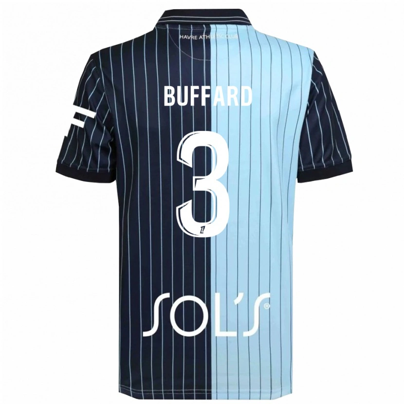 Danxen Niño Camiseta Matthieu Buffard #3 Azul Marino Celeste 1ª Equipación 2025/26 La Camisa México