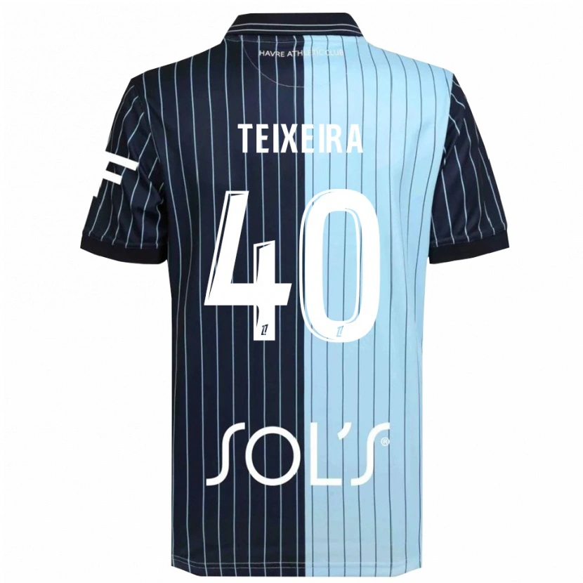 Danxen Niño Camiseta Alex Teixeira #40 Azul Marino Celeste 1ª Equipación 2025/26 La Camisa México