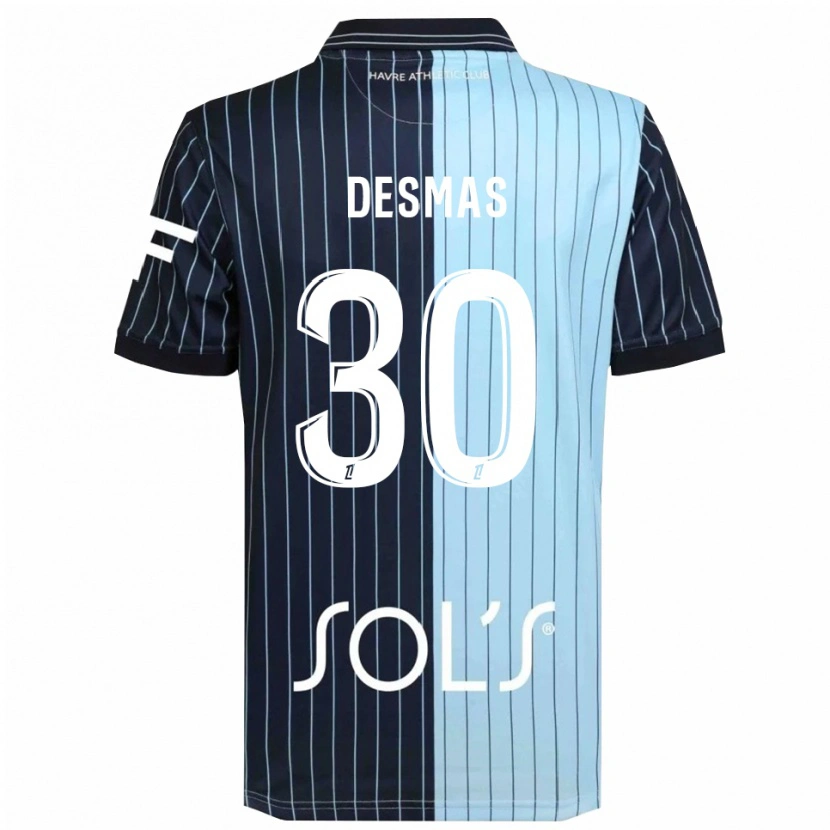 Danxen Niño Camiseta Arthur Desmas #30 Azul Marino Celeste 1ª Equipación 2025/26 La Camisa México