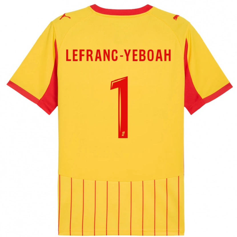 Danxen Niño Camiseta Daïvy Lefranc-Yeboah #1 Amarillo Rojo 1ª Equipación 2025/26 La Camisa México