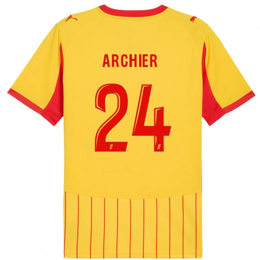 Danxen Niño Camiseta Louann Archier #24 Amarillo Rojo 1ª Equipación 2025/26 La Camisa México