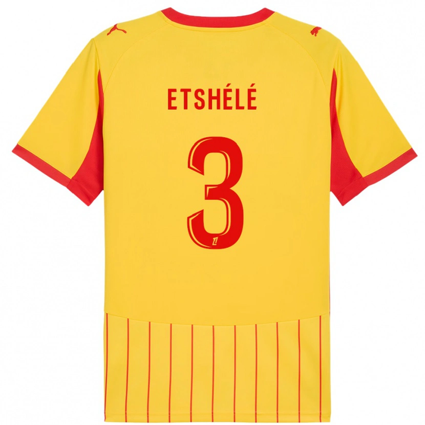 Danxen Niño Camiseta Pitshou Etshélé #3 Amarillo Rojo 1ª Equipación 2025/26 La Camisa México