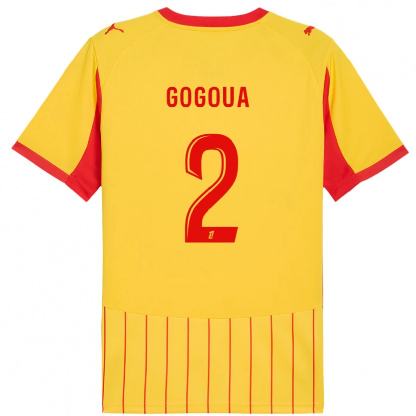 Danxen Niño Camiseta Valentin Gogoua #2 Amarillo Rojo 1ª Equipación 2025/26 La Camisa México