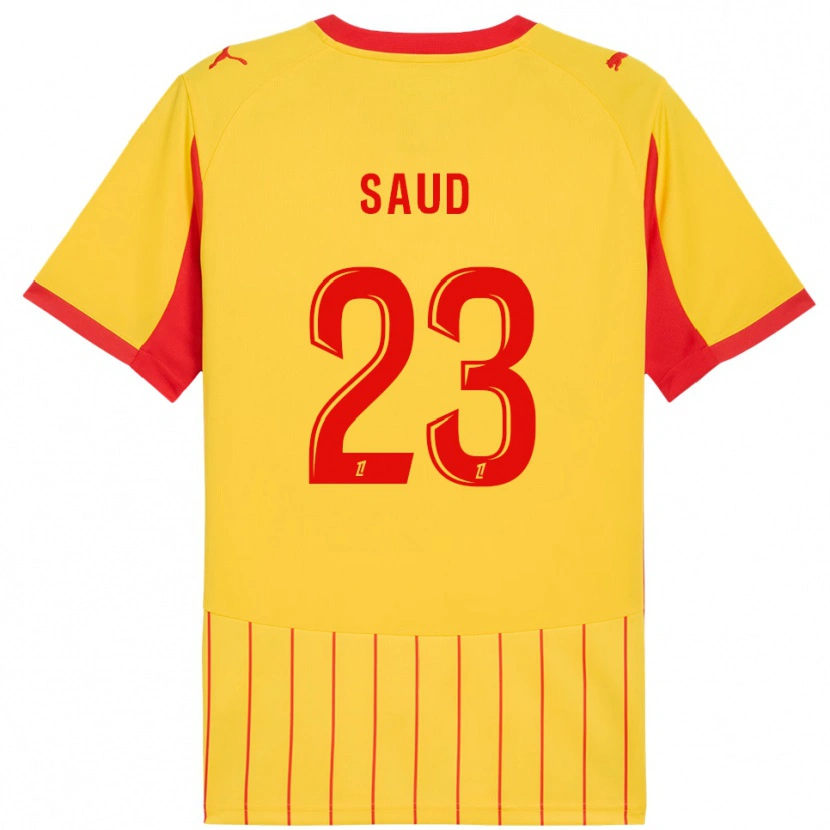 Danxen Niño Camiseta Saud Abdulhamid #23 Amarillo Rojo 1ª Equipación 2025/26 La Camisa México