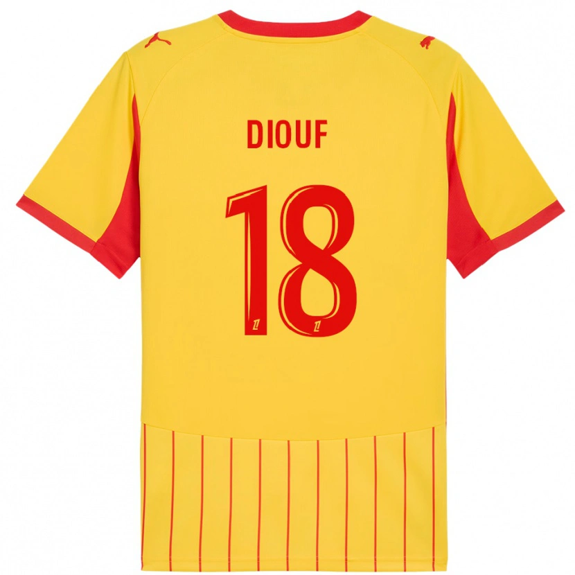 Danxen Niño Camiseta Andy Diouf #18 Amarillo Rojo 1ª Equipación 2025/26 La Camisa México