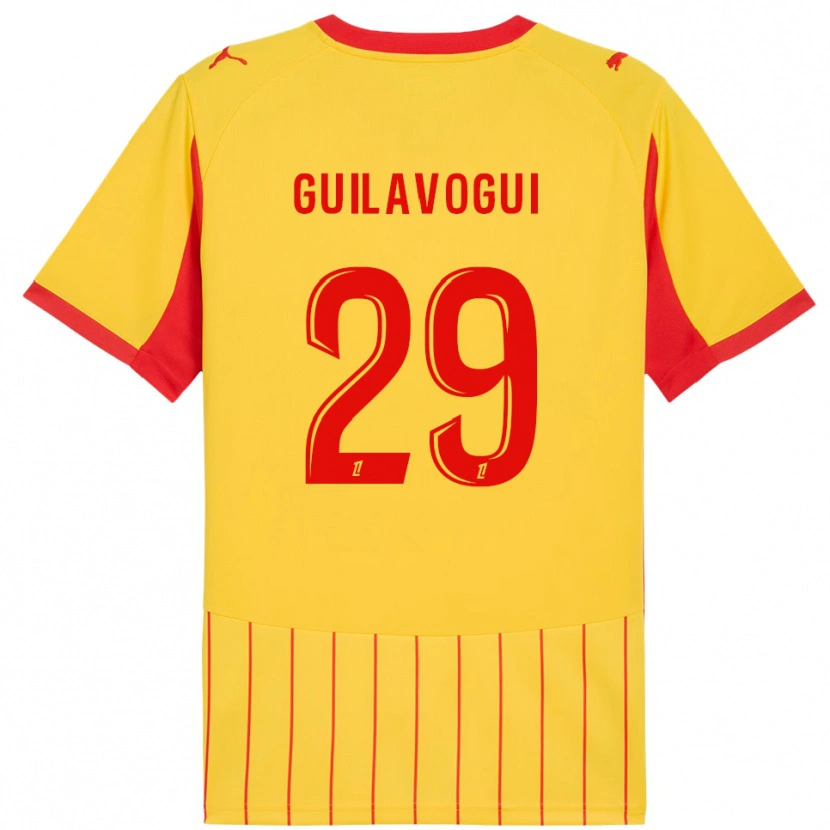 Danxen Niño Camiseta Morgan Guilavogui #29 Amarillo Rojo 1ª Equipación 2025/26 La Camisa México
